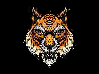 Tiger head illustration angry animal head illustration portrait procreate tiger wild wildlife zoo