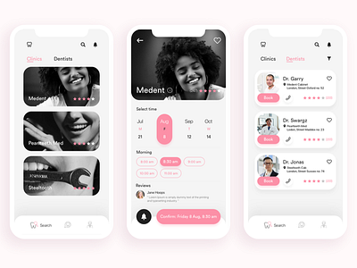 Dental App app design ios iphonex mobile prototype ui ux