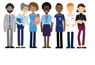 Character illustration system for NHS Professionals brand illustration branding character design design illustration illustration system vector