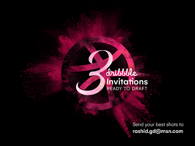 3 Dribbble Invitations 3 invites dribbble invite invitation invite sendbestshot