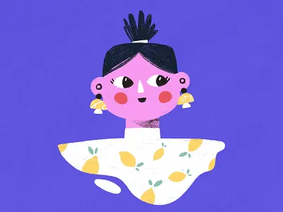 Lemons 🍋 character girl illustration illustrator lemons print sticker