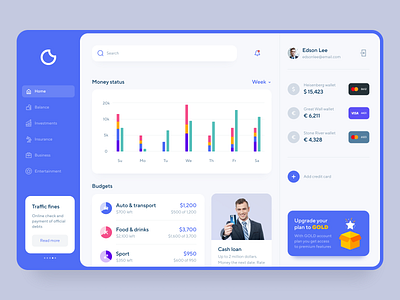 Financial app UI aethetic application bank budget cards credit dashboard debit design expences finaces financial financial app patterns ui ux web design