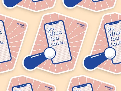 Sticker/ Do what you love app branding design illustration sticker vector wework