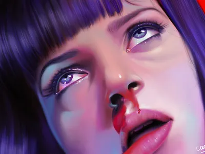 Mia Wallace digitalpainting illustration photoshop