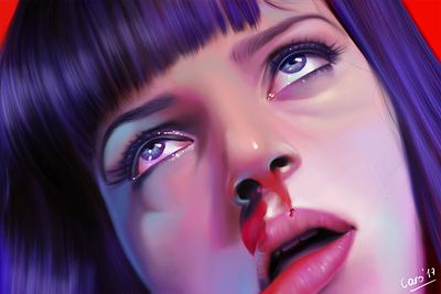 Mia Wallace digitalpainting illustration photoshop