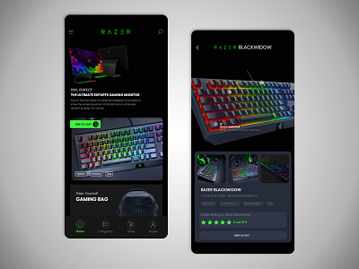 Razer Store Concept app dark dark mode design game ui uxdesign