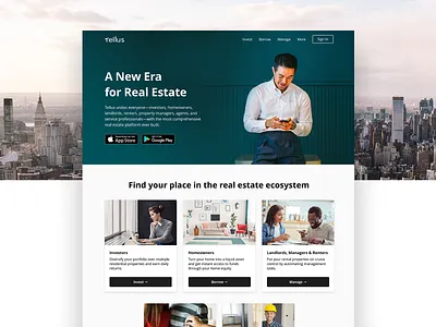 Tellus website branding desktop property property marketing realestate ui design website