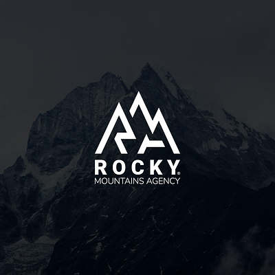 RMA logo landscape adobe agency agency branding clean design designer flat graphic graphicdesign hidden idea illustrator logo mountains nature snow typography vector winter