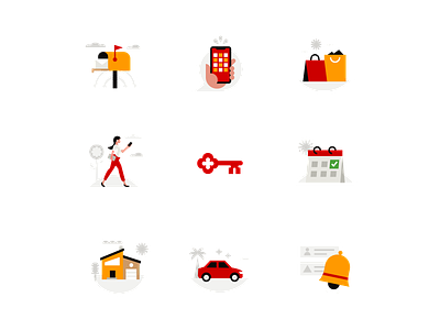 Keybank Brand Illustration Library bank brand branding case study icons illustration illustrator keybank library lifestyle system tiers