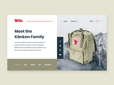 Daily UI #003 - Landing Page concept design dailyui dailyuichallenge fjallraven kanken landingpage ui ux web design