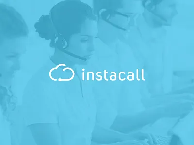 Instacall Logo blue call center centre cloud cloud logo company information telephony