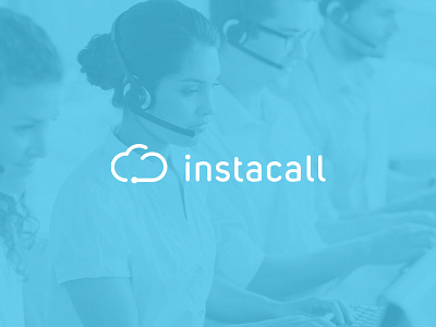 Instacall Logo blue call center centre cloud cloud logo company information telephony