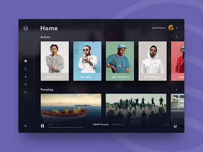 Music Interface artist blur music player spotify ui