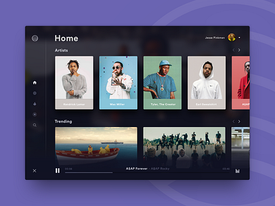 Music Interface artist blur music player spotify ui