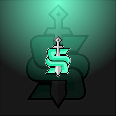 initial s with sword esport logo esport initial initials logo sport ss sword