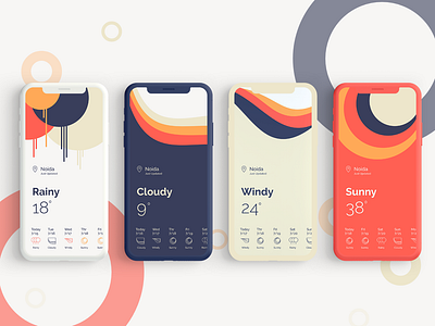 Weather Forecast App adobe illustrator adobe xd app design ui ux