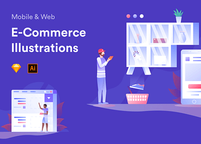 E-Commerce Illustrations design ecommerce ecommerce design illustration ui ux ux design ux ui design uxui web