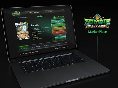 Zombie Battleground Blockchain Game Market Place blockchain marketplace ui ux ui