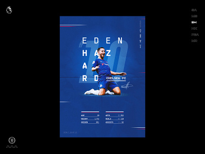 The Top 6 - Eden Hazard art director artwork branding chelsea concept creative design football football fan football poster graphic hazard infographic information design poster a day premier league soccer type typography visual