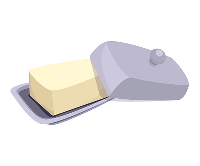 Butter dish flat vector illustration butter culinary design flat food icon illustration minimal vector