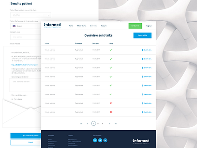 Informed - Share link Admin environment admin medical product design