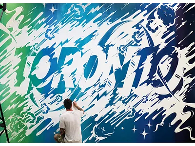 Toronto Mural grafitti lettering lululemon mural painting toronto