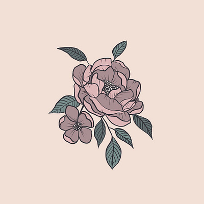 Flora botanical design drawing floral art flower illustration ipadpro procreate vector