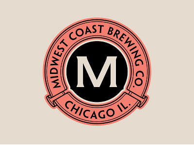 Midwest Coast Brewing apparel badge beer branding brewery chicago identity logo patch shirt type vector