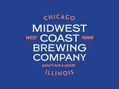 Midwest Coast Brewing apparel badge branding brewery chicago graphic identity lettering logo shirt type typography vector