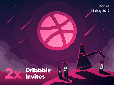 Journey for an invite branding design dribbble invitation flat illustration invite minimal vector