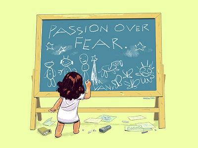 Passion Over Fear digital art drawing illustration kidlitart