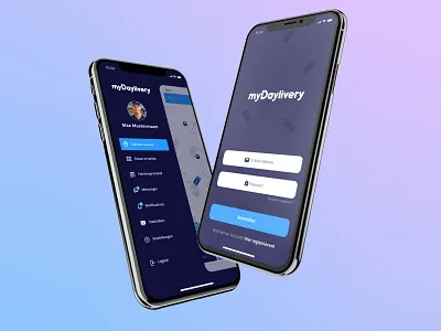 myDaylivery - Courier App app app design apple application branding cologne courier design flat icon illustration logo typography ui uidesign uiux ux vector web website