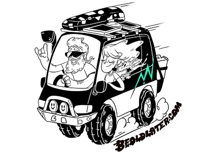 Beoldlater driving sticker character character design concept art design digital paint digital painting expression illustration logo logo design typography vector