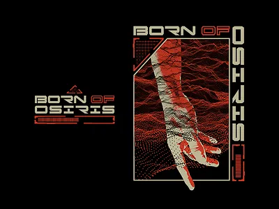 Born Of Osiris apparel apparel design band band merch born of osiris clothing design glitch hand hud illustration merch shirt tee texture vector wireframe