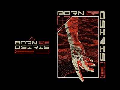 Born Of Osiris apparel apparel design band band merch born of osiris clothing design glitch hand hud illustration merch shirt tee texture vector wireframe