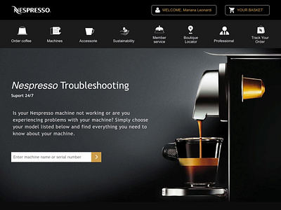 Redesign Nespresso - Assistance page