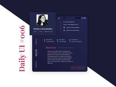 Daily UI #006 - User Profil daily ui 006 daily ui challenge design ui user profil