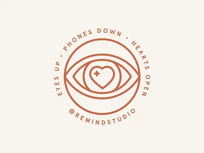 Re:Mind Badge badge circle eye geometric heart lines logo modern monoline simple