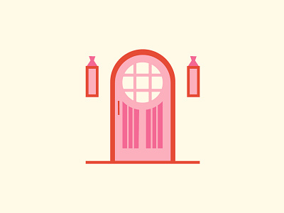 Lil Door door icon logo pink vector