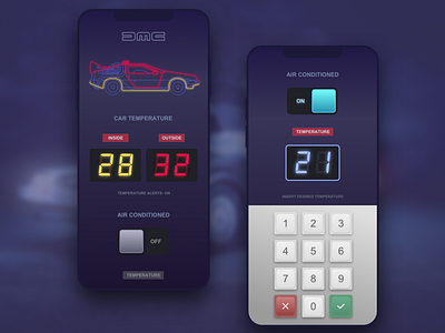 Outtatime acremote airconditioned backtothefuture carremote climatization delorean interaction interface outtatime remote ui uidesign vector