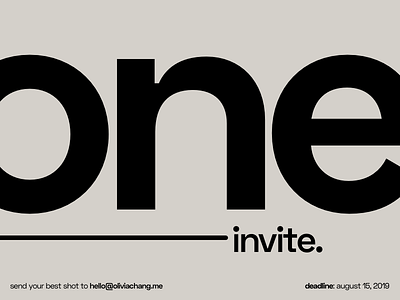 One Dribbble Invite dribbble invite