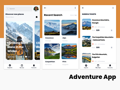 Adventureapp Android App android app android app design android app development app design ui ux