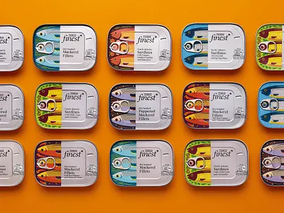 Tesco Finest filet fish illustration mackerel packaging sardine sardines