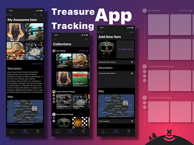 Treasure Tracking App app design ios sketch ui ux