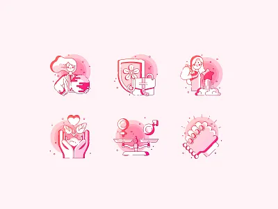 Women's Leadership female gradient icons line vector woman womens leadership