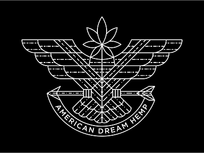 American Dream Hemp aplikasi desain identitas ikon ilustrasi logo minimal monoline tipografi vektor