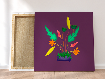 Colorful Plant- iPad Pro apple ipad applepencil artwork canvas digital art flower illustration illustration illustration art ipadpro mockup plant illustration plants procreate procreate art summer uidesign visual art