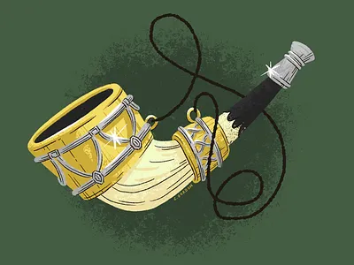 #SMAUGUST Art Challenge 8 | Horn of Gondor art challenge draw daily gondor horn horn of gondor illustration lord of the rings lotr middle earth smaugust