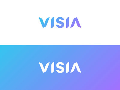 visia branding clean design elegant fly gradient illustration logo minimal typography