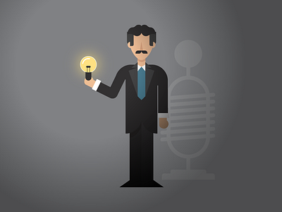 Nikola Tesla character croatia design detail electricity flat flat illustration flatvector illustration illustrator nikola tesla physics science scientist tesla vector vector character